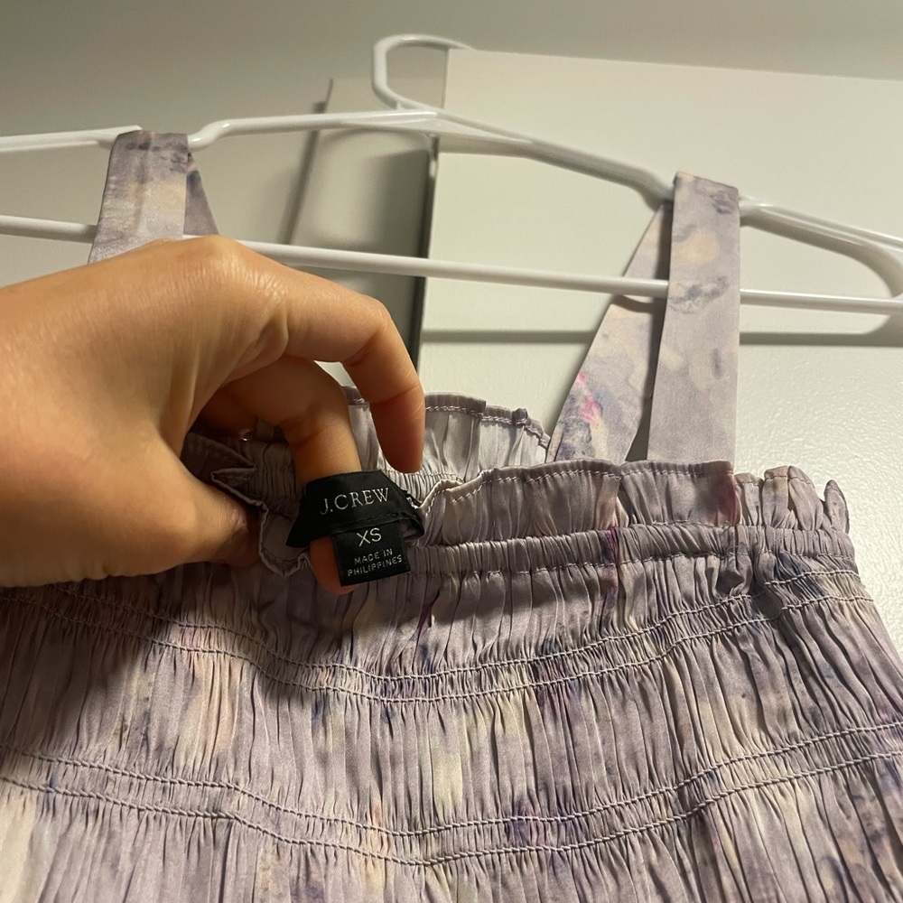 J.Crew Flora Obscura X J.Crew featherweight satin tank in lavender fields XS - Picture 8 of 8